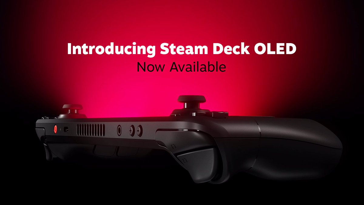 Introducing Steam Deck OLED. Featuring an HDR OLED screen, longer battery life, and faster downloads. Available November 16th. Learn more at