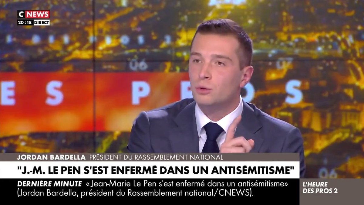 J'ai été sensible à l'entretien donné par M. Serge Klarsfeld, qui dit qu'il n'a rien à reprocher à Marine Le Pen et au Rassemblement sur le sujet de l'antisémitisme, et qui dit que nous sommes les bienvenus à la grande marche de dimanche ! #HDPros2