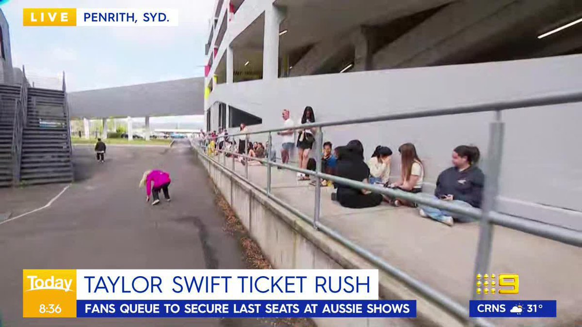 The queue for Taylor Swift tickets is... insane 🤯 #9Today | WATCH LIVE 5.30am
