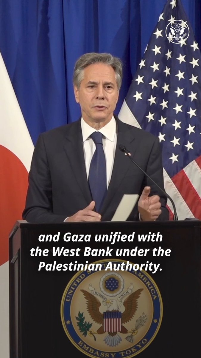 The only way to ensure the crisis in Israel and Gaza never happens again is to begin setting the conditions for durable peace and security. Watch as Secretary Antony Blinken explains the key elements the U.S. believes should be included: