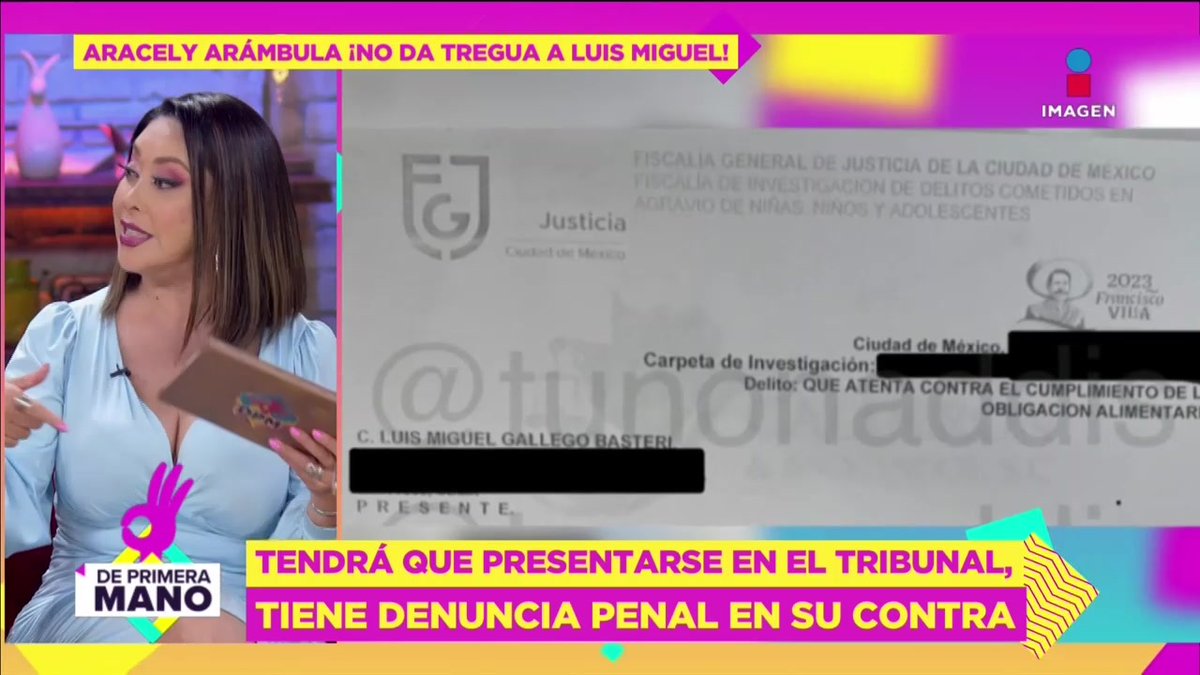 EXCLUSIVA: #LuisMiguel es DENUNCIADO PENALMENTE por #AracelyArámbula por NO pagar PENSIÓN a sus hijos. #AddisTuñón [ADDIS TUÑON] presenta el DOCUMENTO oficial #DePrimeraMano👌: