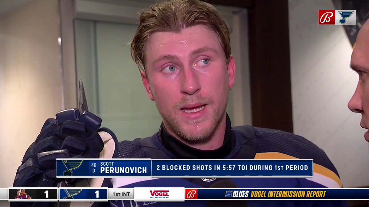 Scott Perunovich on wearing a neck guard and the passing of his friend Adam Johnson: "It was tough on us all. ... Obviously want to be safe and show kids we're wearing them too. It's fine to wear them. I feel better with it and yeah, I just miss my buddy."