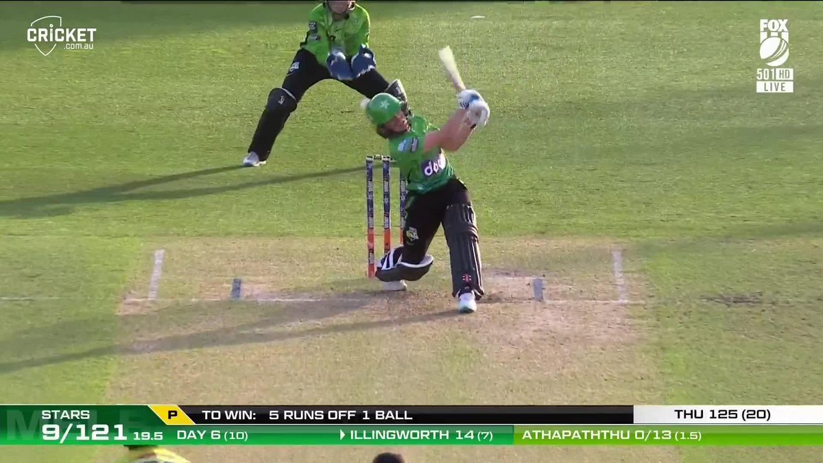 Who saw that finish coming?! 😅 The Thunder hold on JUST by 4 runs! #WBBL09