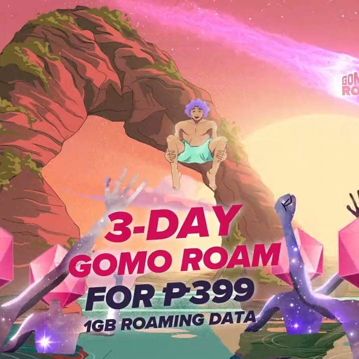 JUST IN: GOMO Roam is finally here! Blast off to 160+ destinations with 3 days of roaming data for P399 🚀 Visit to learn more about our new Roaming offers!
