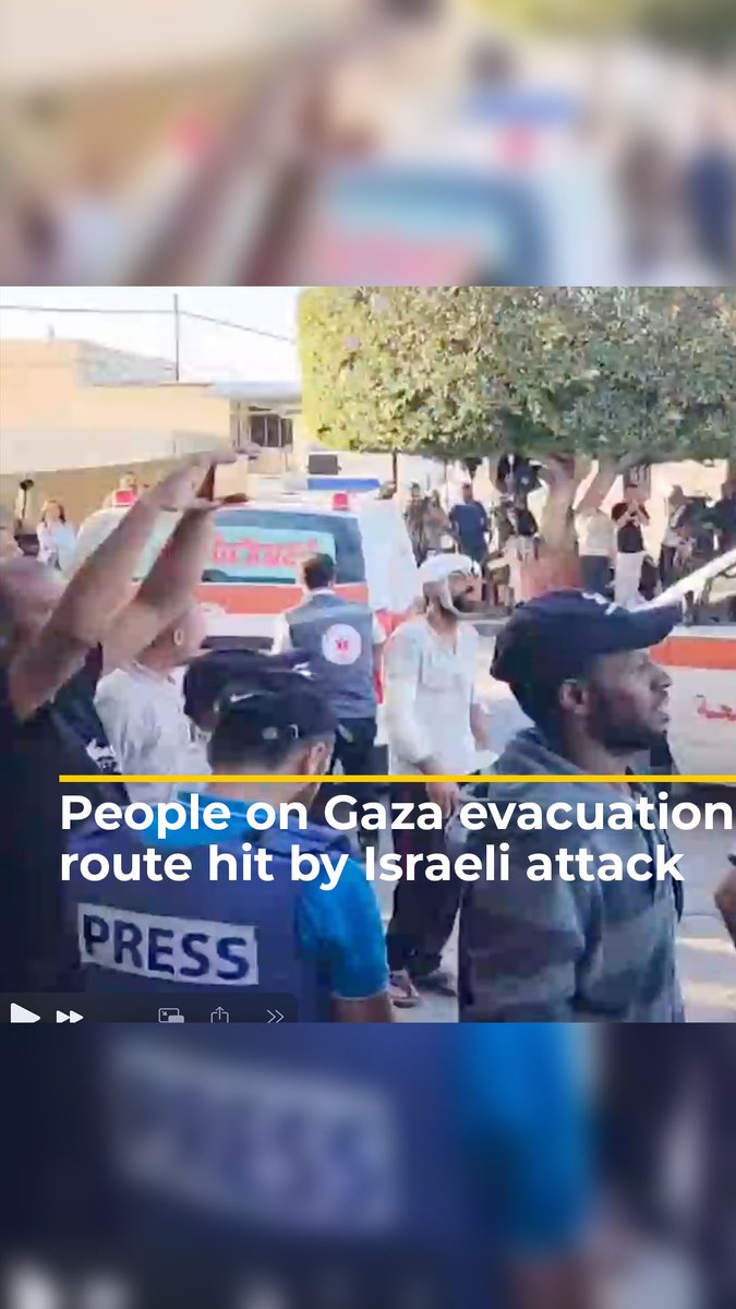 Several people have been reported killed and injured in an Israeli attack on a group of displaced Palestinians fleeing on foot from northern Gaza along the main highway declared as a safe route by the Israeli military.