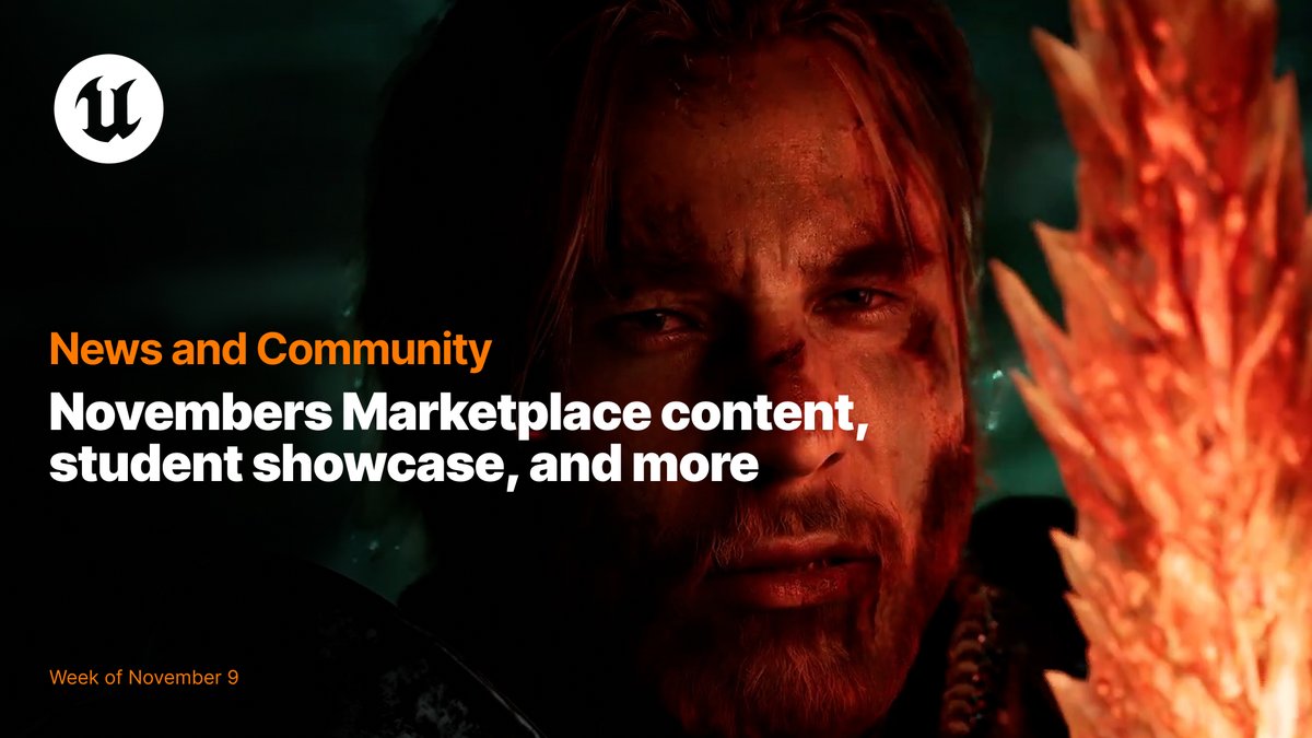 This week in Unreal, get creative with November's free Marketplace content. ⚔️ Academic Partner Student Showcase 🔥 Unreal Fest 2023 Sizzle ✨ Shorts India Program Sizzle