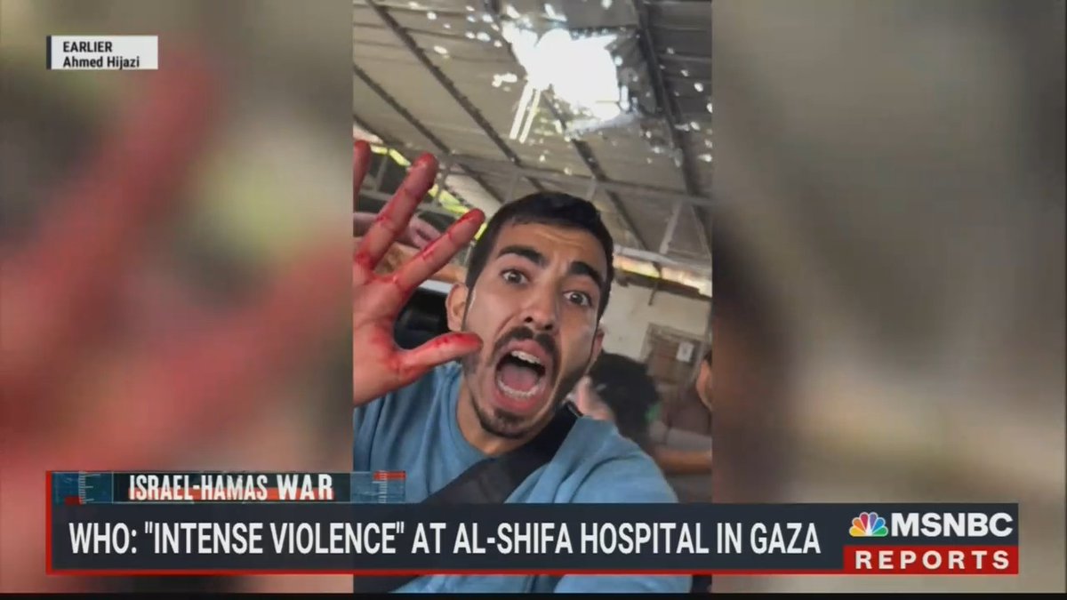 MSNBC features a video recorded by a known Hamas-linked crisis actor. Host Chris Jansing quotes him like he's an innocent civilian. The man in the video has appeared in other videos as a doctor, dying in a hospital, and a rescue worker, among other roles.