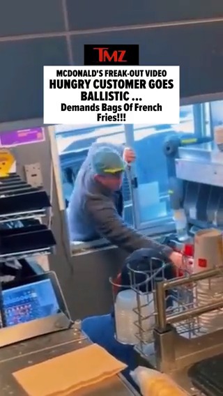 A #McDonald's customer in Maryland went BALLISTIC, trashing the place through a drive-thru window and demanding employees give him food.