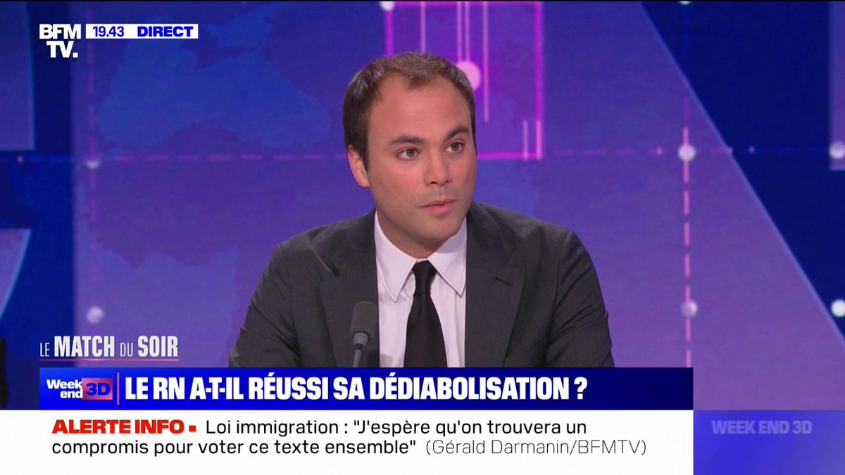 Propos de Jordan Bardella sur l'antisémitisme de Jean-Marie Le Pen: "Je trouve frappant de voir qu'il peut, avec la même détermination, dire une chose et son contraire à trois jours d'intervalle", affirme Charles Consigny (Charles Consigny)