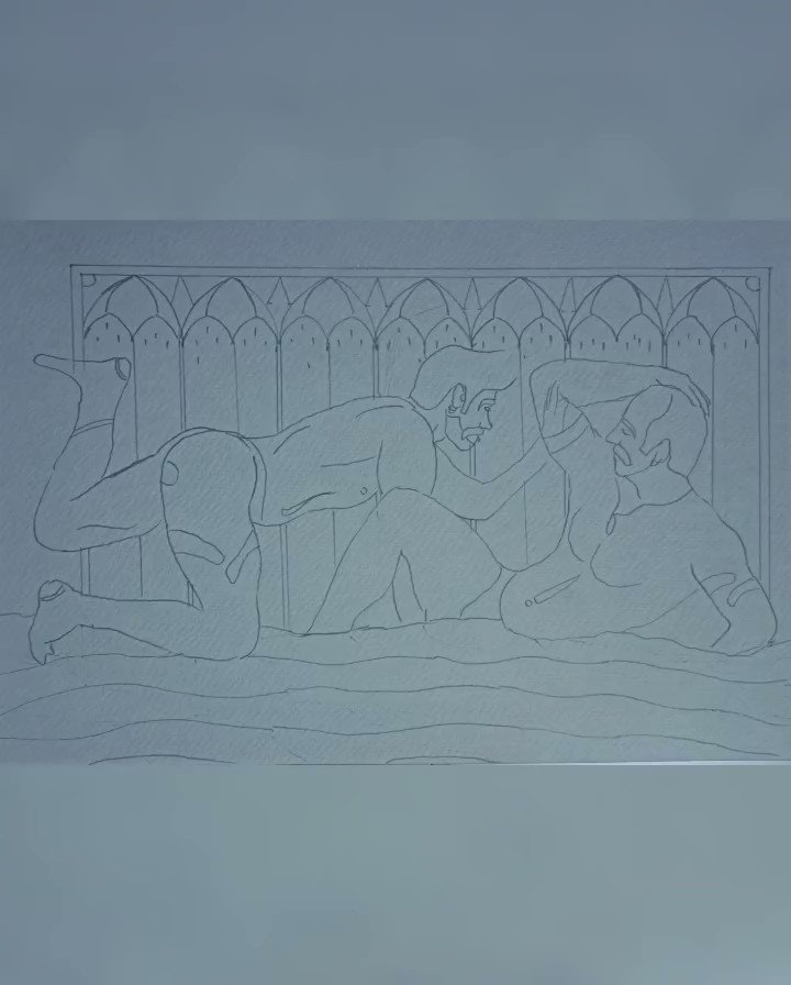 The process and progress of creating an art work, as seen from this time lapse video with the effort of 32 hours trimmed to 60 seconds. Title- Longing for Touch Medium- Water Color &amp; Micron Pen on Cotton Paper Size- A4 #artist #artgallery #watercolor #gayartist #pride