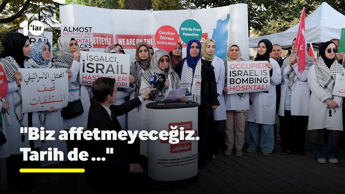 “Sessiz kalan bir şekilde destek olan, göz yuman bunu, savunma hakkı gibi göstermeye çalışan ülkeleri de biz affetmiyoruz. Tarih de affetmeyecektir.” Doktorlar, Gazze için Sultanahmette buluştu.