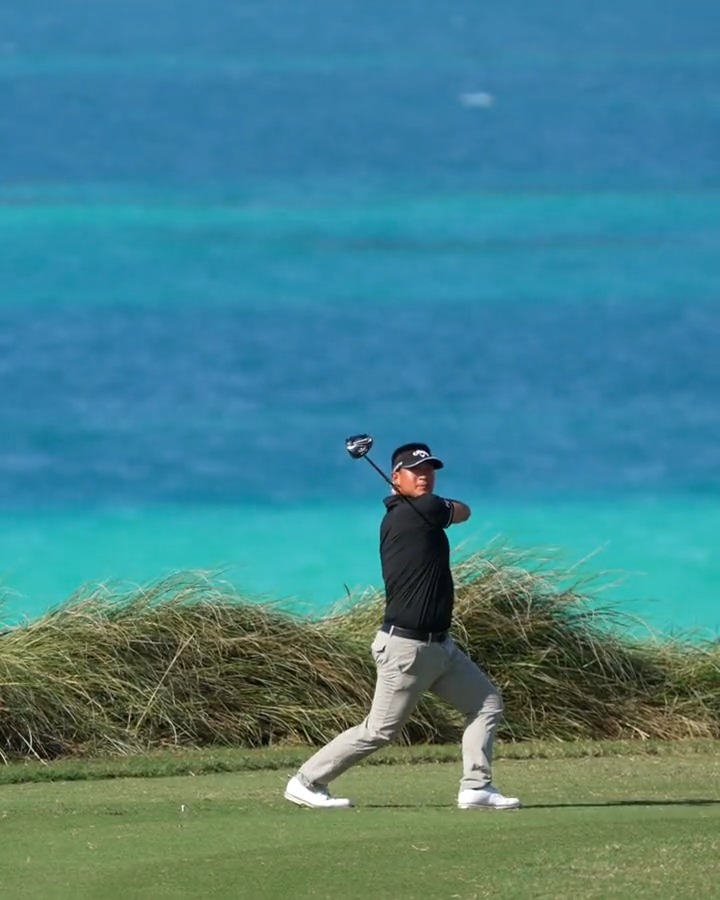 Describe Carl Yuan’s swing with one emoji.