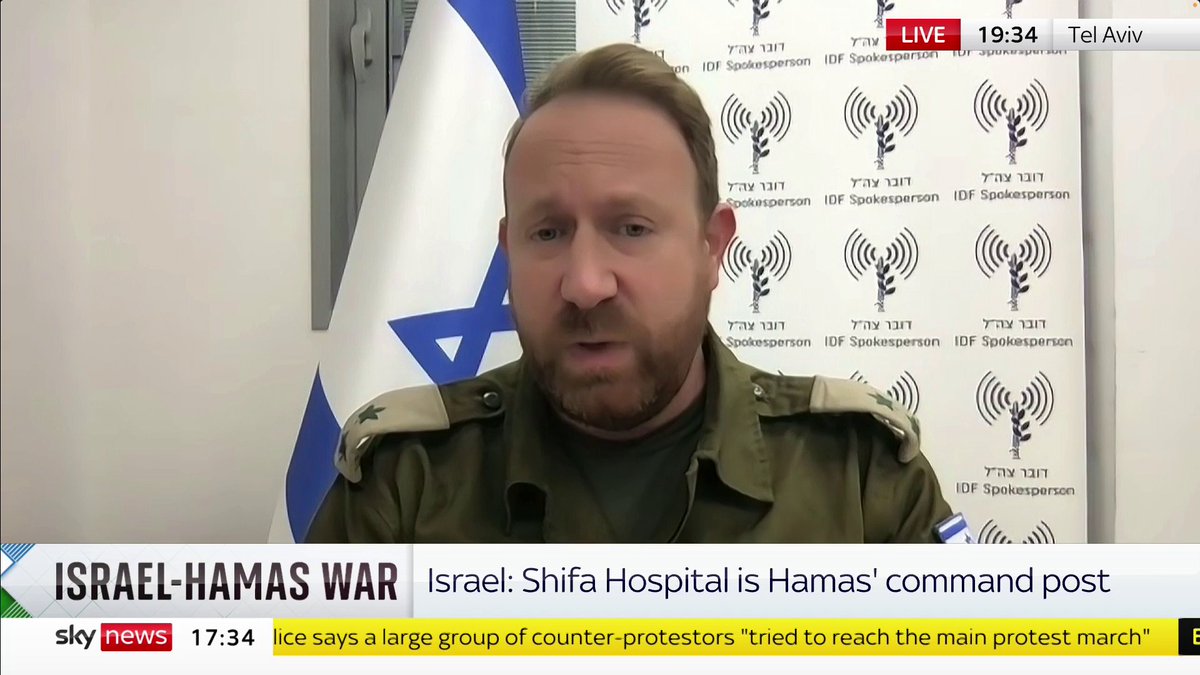 Battles between Israeli troops and Hamas have intensified outside al Shifa hospital today . Sky's Jonathan Samuels asks the IDF's Lieutenant Colonel Peter Lerner about the evidence that Hamas has established command posts in and underneath hospitals.