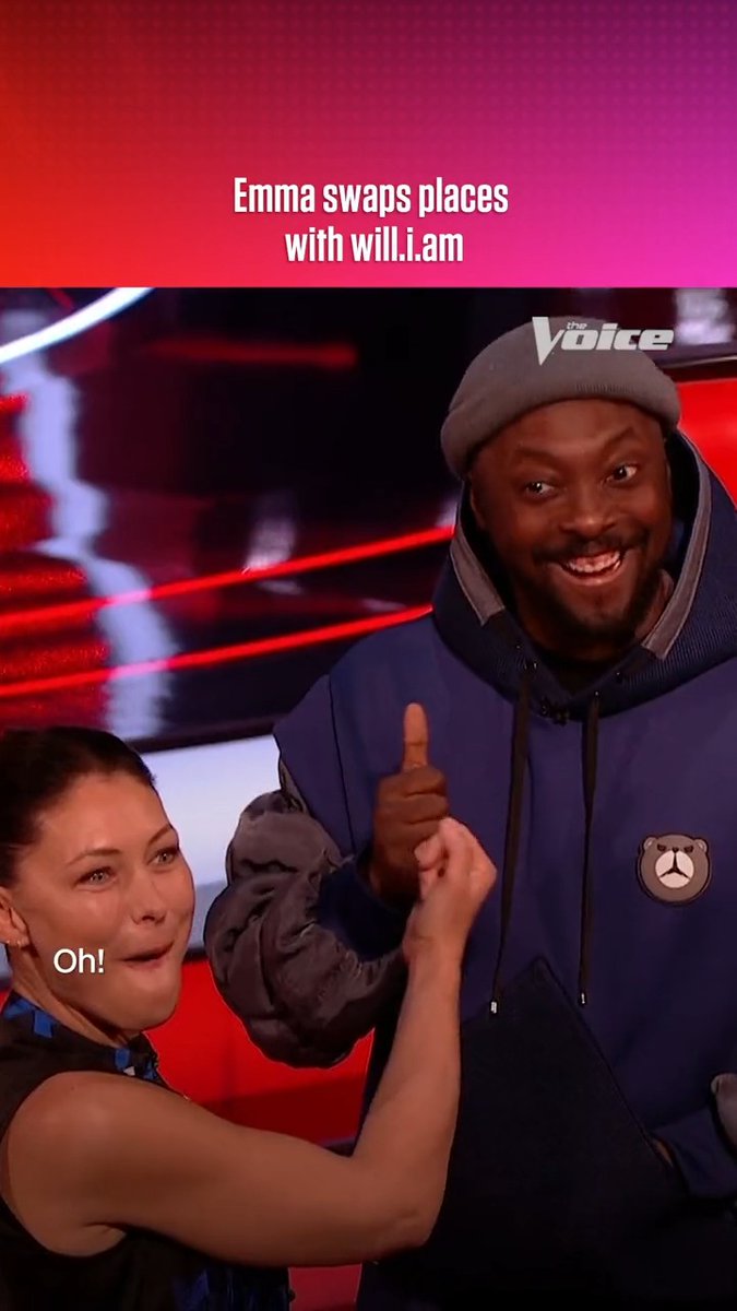 After nine years standing side of stage, Emma Willis has convinced will.i.am to swap places during a Blind Audition 🤩 #TheVoiceUK