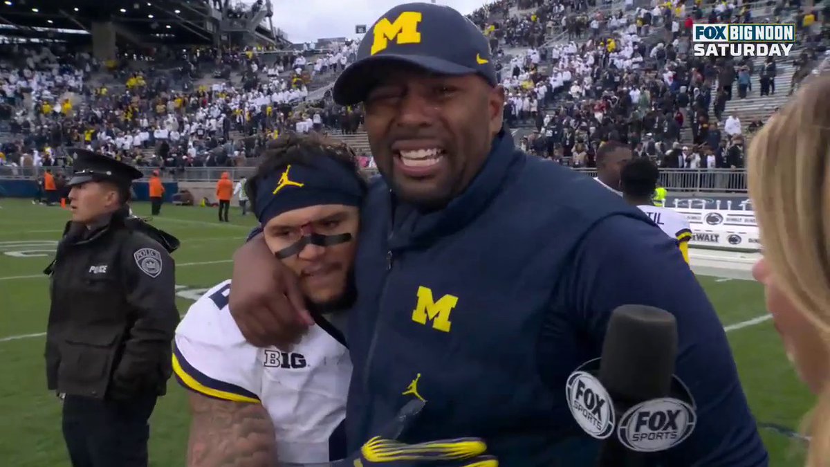 Sherrone Moore's post game interview is everything. Chills