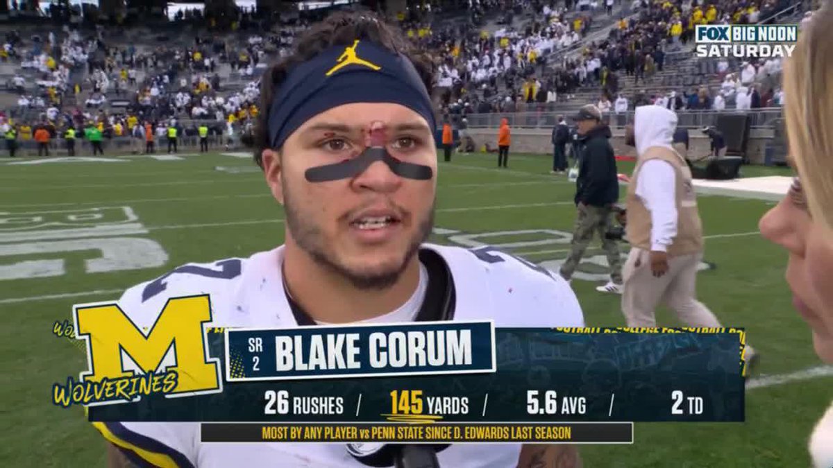 "We did this for Michigan." 🗣️ Blake Corum