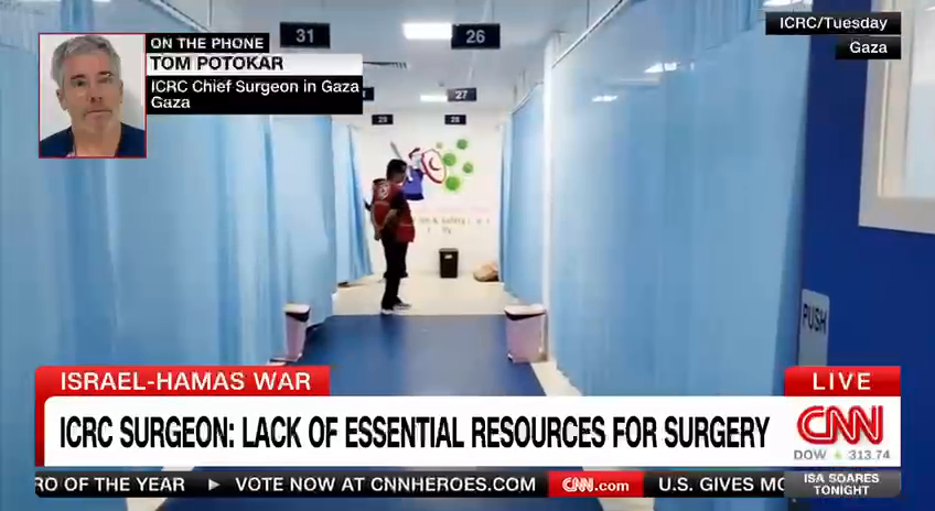 "It’s both heartbreaking and devastating because there are a lot of children, including very young. The youngest we’ve had with burn injuries is a baby of four months". Dr, Tom Potokar, ICRC chief surgeon, shared with Isa Soares the dire situation at hospitals in #Gaza 👇.