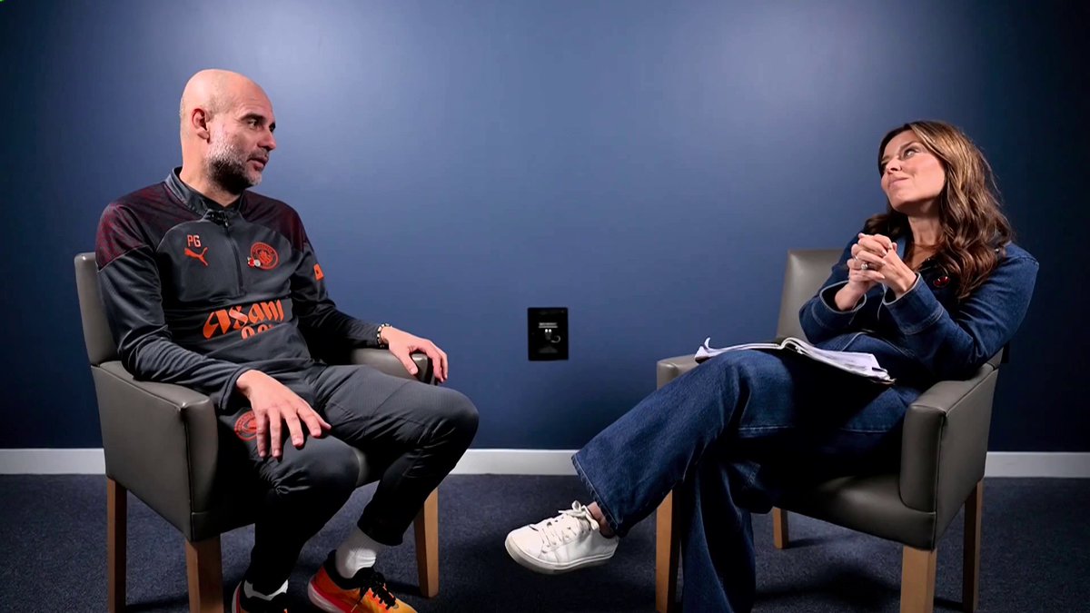 🗣 "I'd have loved him to stay here, but he said: 'No, I want to leave'." Manchester City manager Pep Guardiola discusses acadamy graduate Cole Palmer's form since leaving to join Chelsea 🔵📈