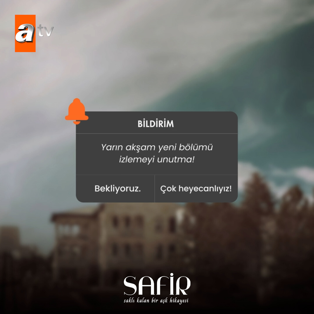 “Ben sana aşık oldum!” #Safir ‘Saklı Kalan Bir Aşk Hikayesi’ yeni bölümüyle yarın akşam 20.00’de #atv’de. 💠 atv