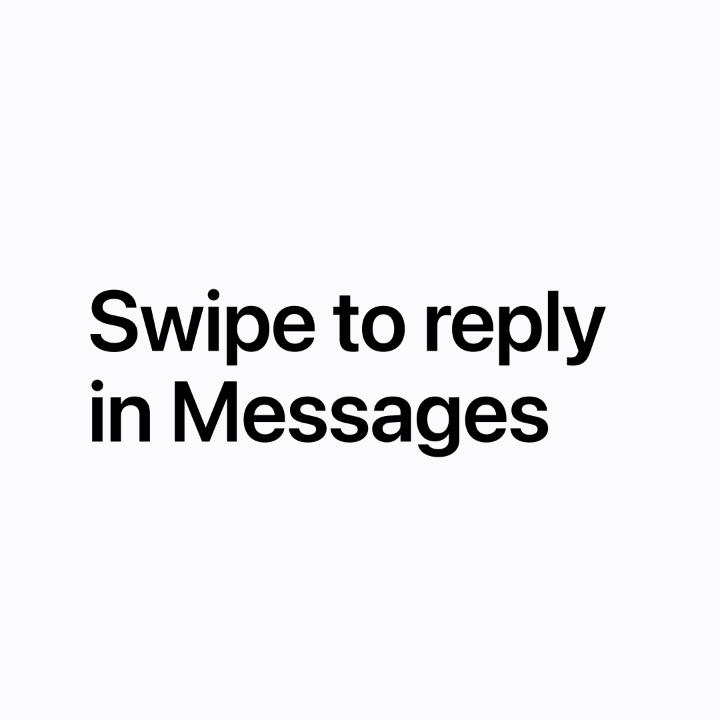 Swipe, type, reply. 👉 To quickly reply to a message in iOS 17, iPadOS 17, and macOS Sonoma, just swipe right. Like this.