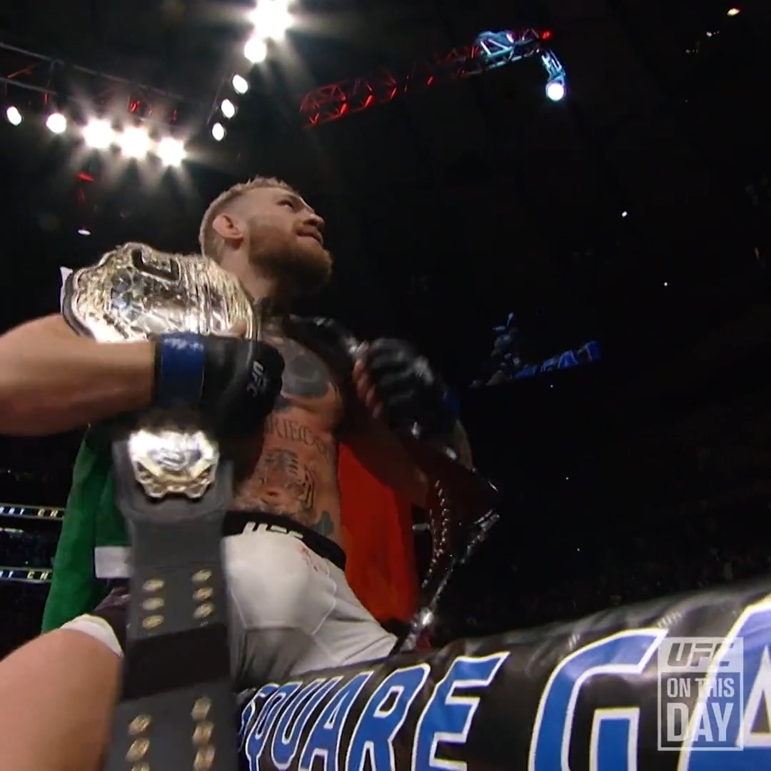 #OnThisDay in 2017: Conor McGregor took the roof off MSG as he became Double Champ! 🏆🏆 📺 Watch in full on UFC FIGHT PASS now!