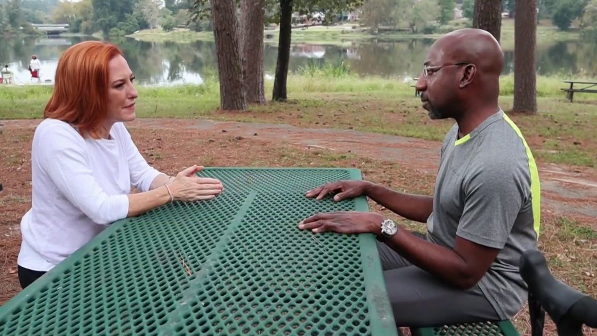 .Jen Psaki: Does it bother you that the evangelical community seems to be behind Trump? Senator Reverend Raphael Warnock: “It’s a deep contradiction… I come out of a tradition that has always tried to use our faith to bring us together.”