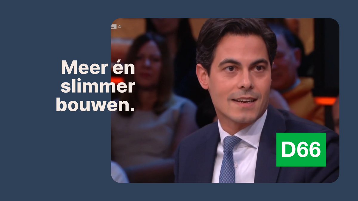 We moeten niet alleen méér bouwen, we moeten vooral slimmer bouwen. Zodat iedereen een fijn huis kan vinden. Onze lijsttrekker Rob Jetten bij het #RTLdebat👇