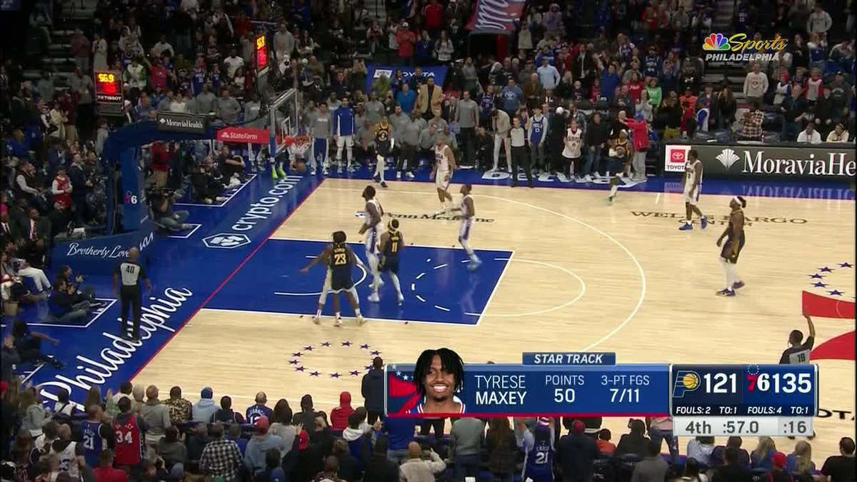 50 BALL FOR TYRESE MAXEY 🔥