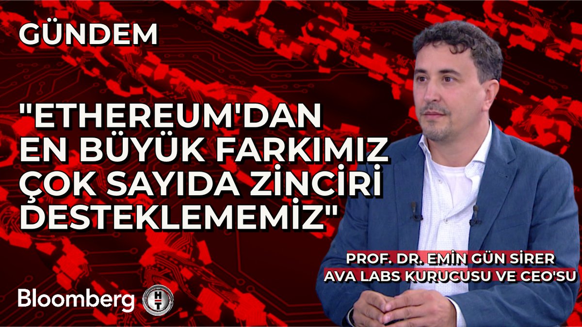 📍 "Ethereum'dan en büyük farkımız çok sayıda zinciri desteklememiz." 🗣 Ava Labs Kurucusu ve CEO'su Prof. Dr. Emin Gün Sirer