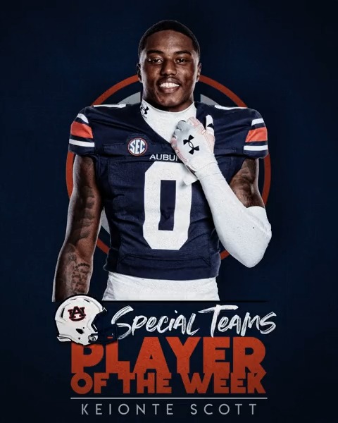 🏈 WK11 | SEC Football Player of the Week SPECIAL TEAMS: Keionte Scott Auburn Football x #SECFB