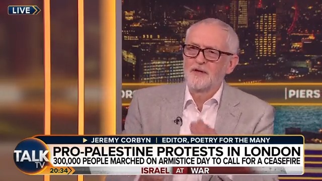 Former Labour leader Jeremy Corbyn denies being a friend of Hamas. "I am not a friend of Hamas." Piers Morgan | Jeremy Corbyn