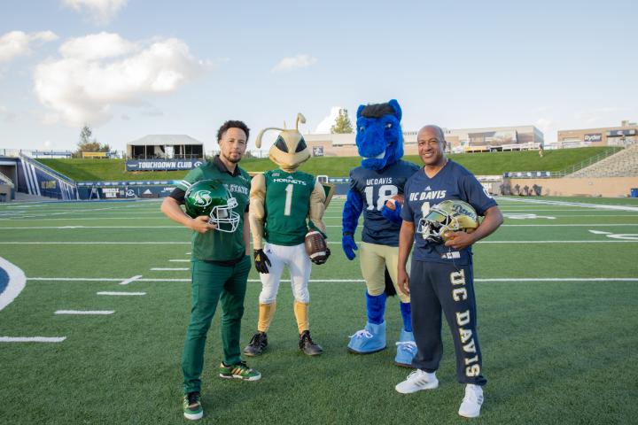 Aggies. Hornets. Rivalry renewed. Saturday, Nov. 18 at Noon UC Davis Health Stadium See you there! #CausewayClassic | #GoAgs Gary S. May Sacramento State Dr. Luke Wood