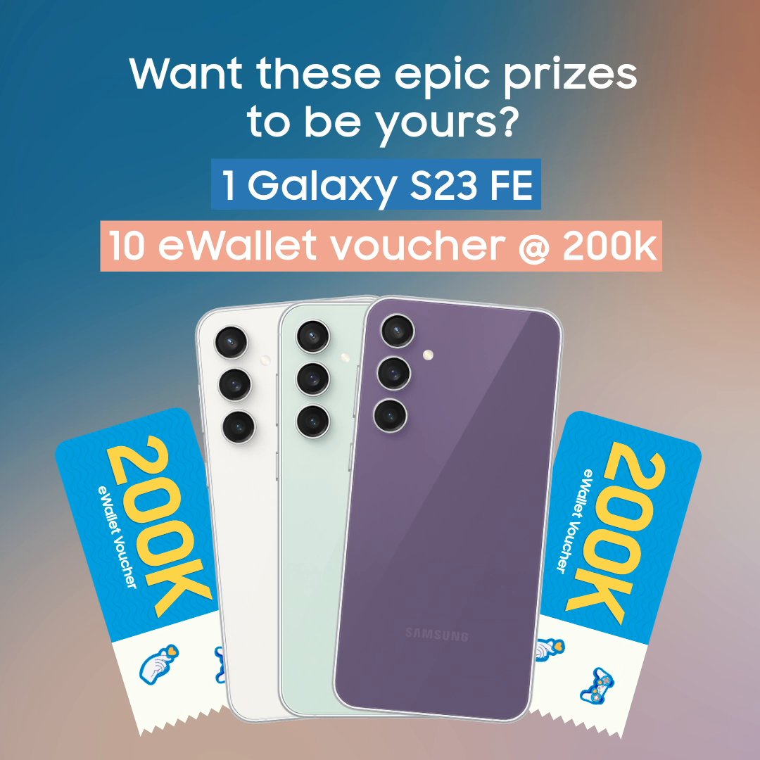 ✨REPLY AND WIN GALAXY S23 FE✨ Let’s start the epic journey! Write down your future goals and mention how Galaxy S23 FE features can support it. Win 1 #GalaxyS23FE and 10 eWallet voucher @200K. We’re excited to see your epic futures, join now! #EpicStartsHere #GalaxyCampusID