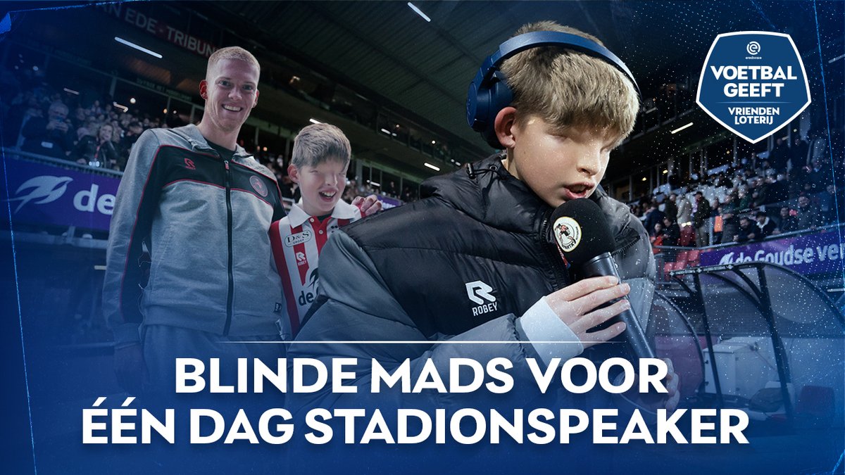 Prachtige beelden ❤️ Droom van blinde supporter Mads (12) komt uit: speaker zijn bij een wedstrijd van Sparta Rotterdam 🗣️🎤 Lees meer 👇 #VoetbalGeeft | VriendenLoterij | FC Robinstijn | DeBetrokkenSpartaan