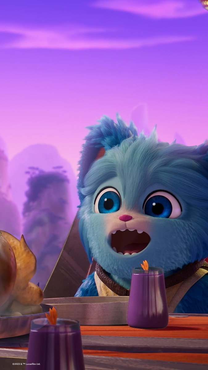 Nubs goes num num num. New episodes of Star Wars: Young Jedi Adventures are available now on Disney+ and #DisneyJunior.