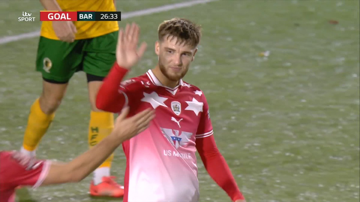 John McAtee that is naughty ๐ Superb chip from the Barnsley FC man! Emirates FA Cup | #ITVFootball
