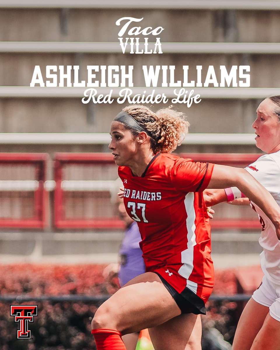 Coming ➡️ Tomorrow Red Raider Life featuring Ashleigh Williams ‼️ Check out and TexasTech+ for the full episode! #WreckEm | Taco Villa