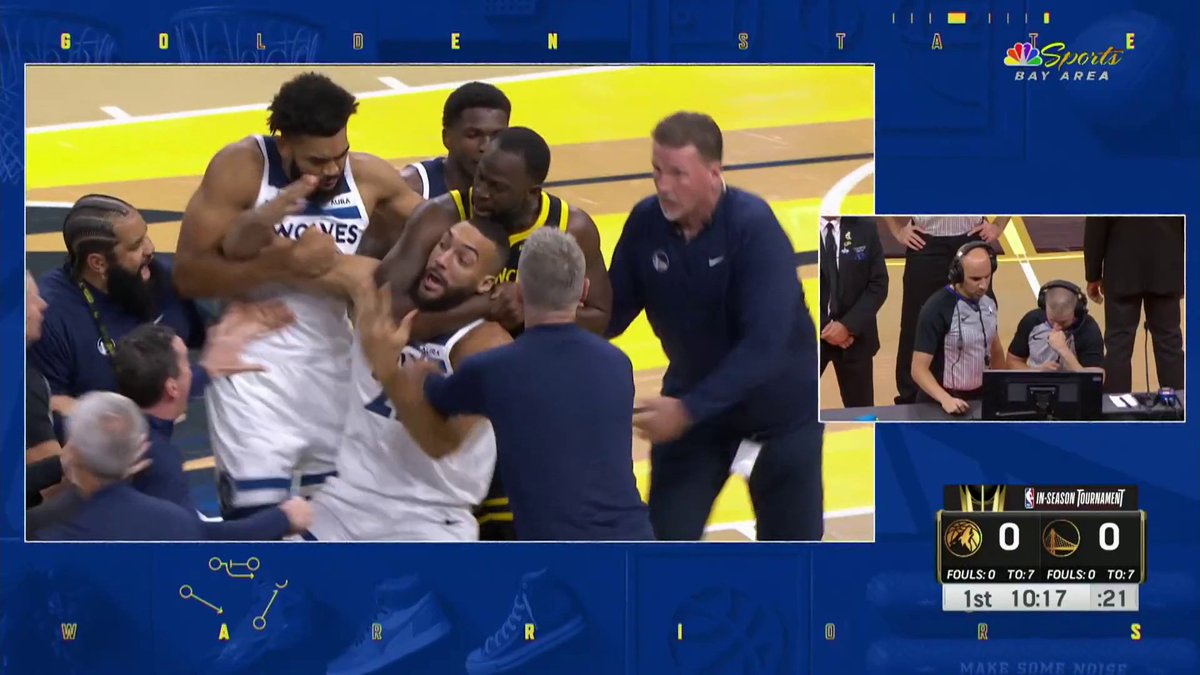 Klay got his jersey ripped and Draymond came to his defense