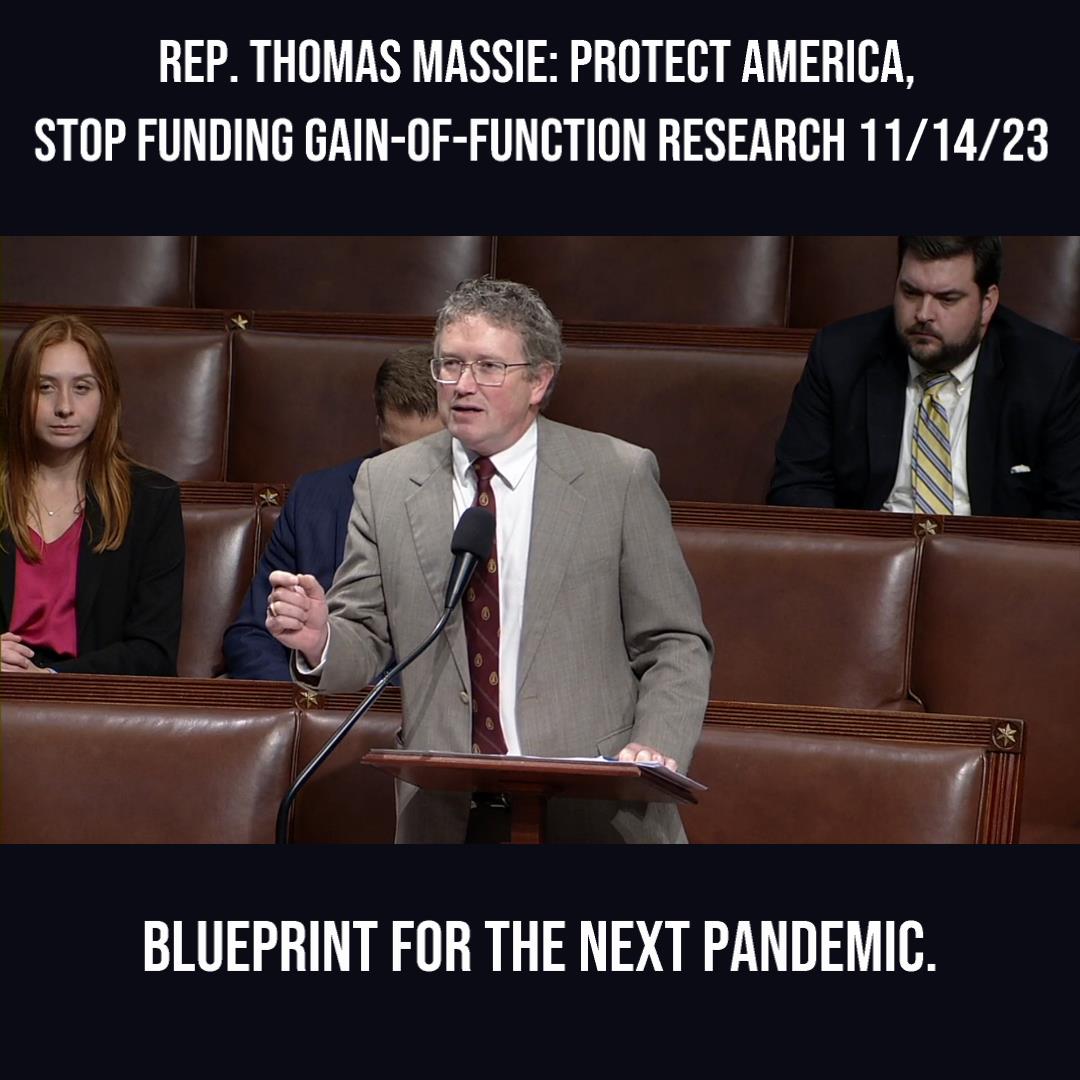 My amendment to end gain-of-function research funding passed tonight! It’s insane to use taxpayer dollars to create a blueprint for the next pandemic.
