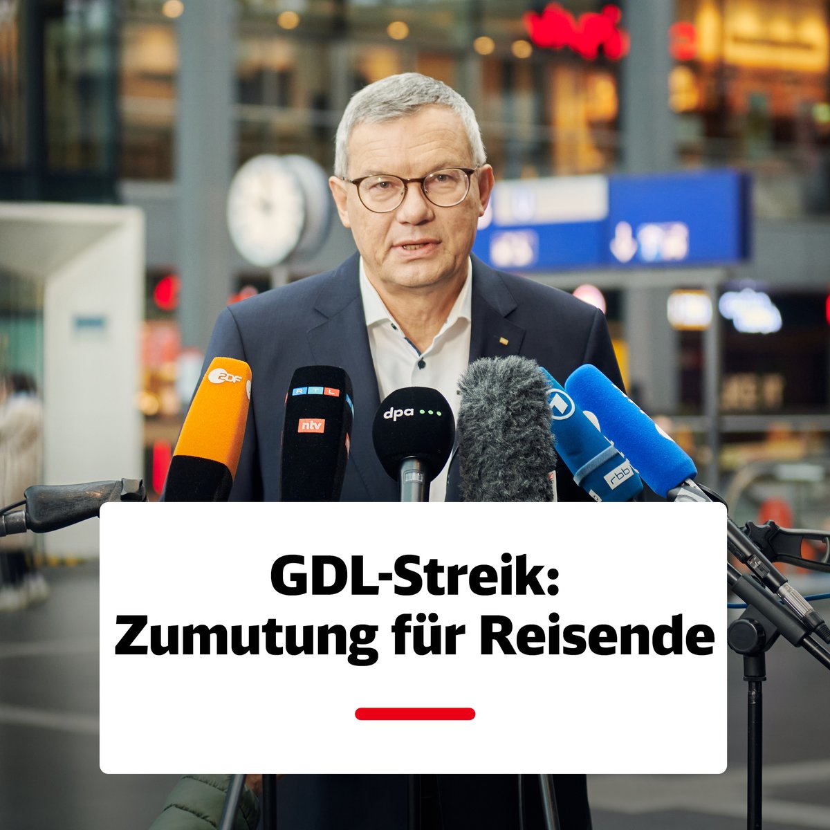 Der angekündigte #Streik der GDL wird ab heute Abend zu massiven Einschränkungen im gesamten Bahnverkehr führen. DB-Konzernsprecher Achim Stauß informiert über die Lage und die für Reisende geltenden Kulanzen. Alle Infos zum #GDLStreik unter:
