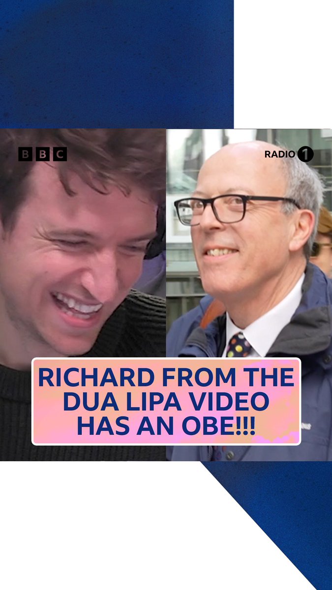 turns out the 'man on the street' that @dualipa gave the first play of 'houdini' to was none other than richard evans OBE 🤯 we LOVE richard 🥰
