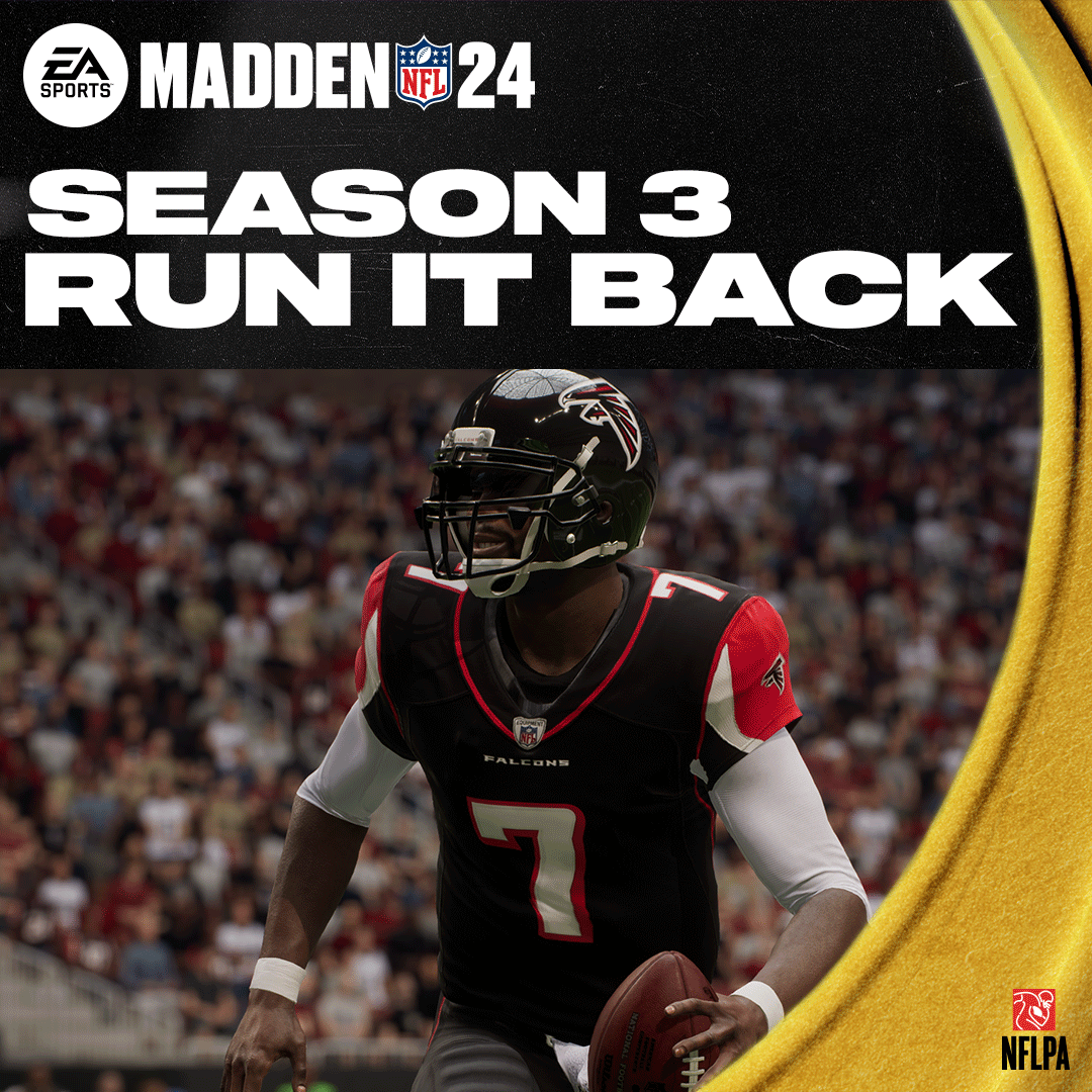 Run It Back in Season 3 starting Today! 👑 🔙 Michael Vick Cover Refresh 🆕 S3 Field Pass 🦃 The Harvest & Blitz PREM1ERE Return ✅ & More in #Madden24 Click Below to Play Now ⬇️