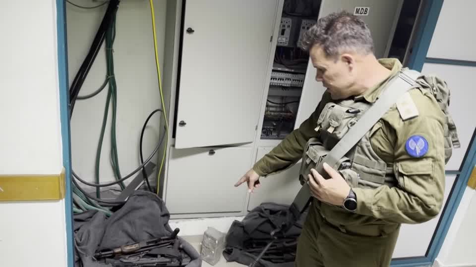 Israel's military says its troops have found weapons, equipment, and an operational Hamas command center hidden inside the Al Shifa hospital complex in Gaza