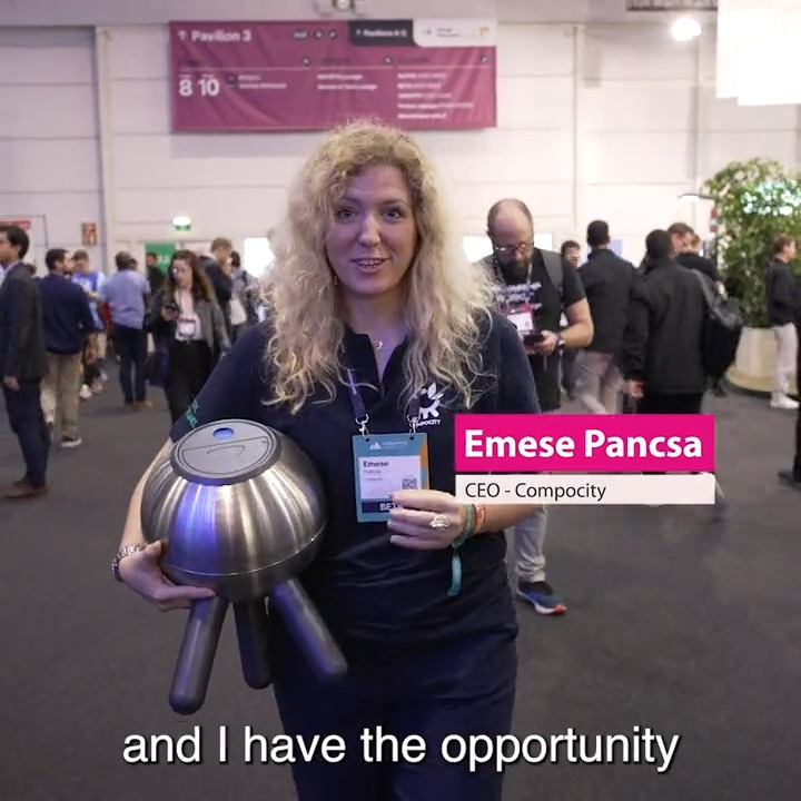 How can companies manage their organic waste? Watch Compocity CEO Emese Pancsa pitch the start-up's solution designed to help companies reach their sustainability goals while she roams the busy #WebSummit venue to find the EIB stand and meet with an investment expert.
