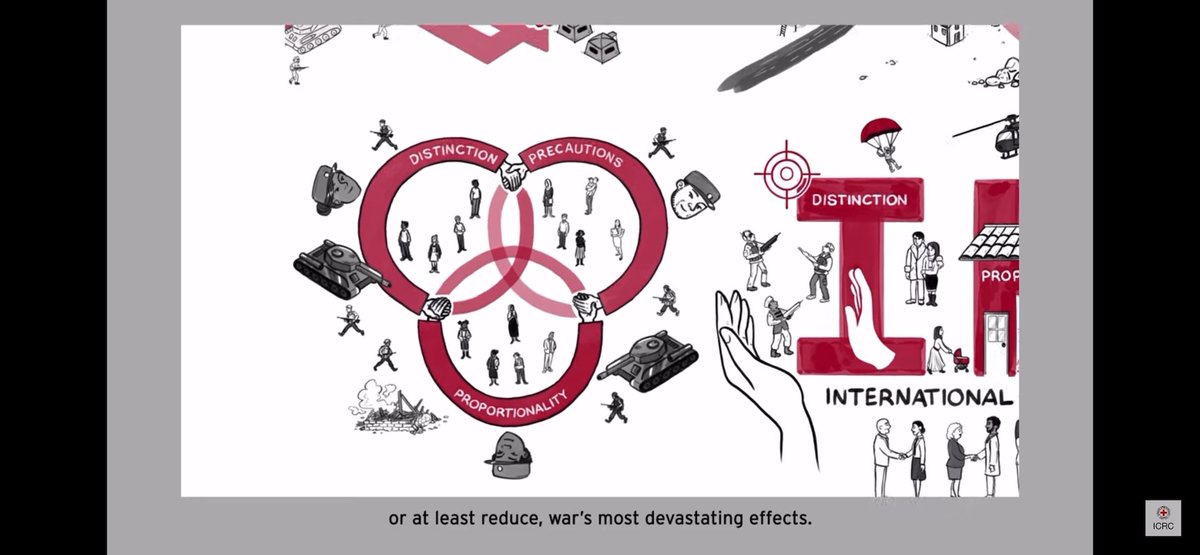 Distinction. Proportionality. Precaution. 3 principles of International Humanitarian Law that work to limit suffering and destruction. Learn more in this video 👉