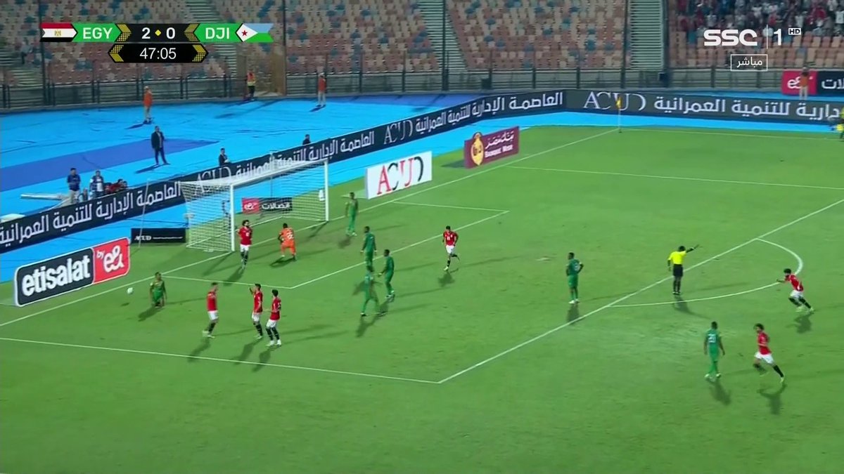 الهدف الثالث للمنتخب المصري... محمد صلاح يصل إلى الهاتريك 🔥🥵⚽ مصر 3 × 0 جيبوتي #مصر_جيبوتي #تصفيات_أفريقيا | #SSC