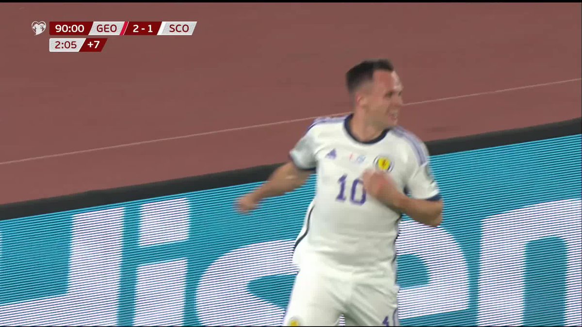 Right until the very end 💪 @Shankland_25’s goal levels it late in Tbilisi 🙌 #GEOSCO