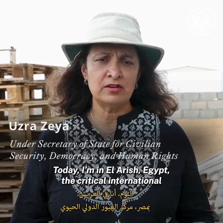 .USAID assistance of nearly 200 metric tons of food is arriving near the Egypt-Gaza border. That’s enough to feed 74,000 Palestinians. We know more needs to be done. We are working with our Egyptian and international partners to insure assistance moves more quickly into Gaza.