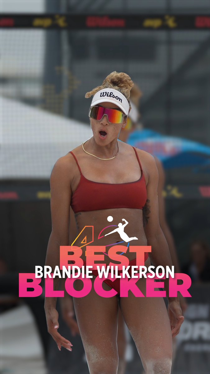 If you've seen a Brandie Wilkerson block then you know they hit different - starting with explosive power that sends her high above the net and ending with a flourish of style when she touches down on the sand. Congrats to your 2023 Best Blocker! 🎥 Frito - dFrito Media #AVP40