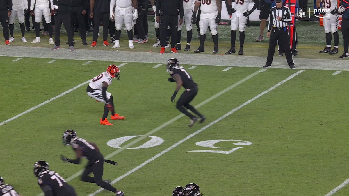 Cam Taylor-Britt went airborne to break up the home run ball #CINvsBAL on Prime Video Also available on #NFLPlus